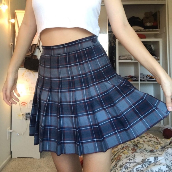 American Apparel Dresses & Skirts - American Apparel Red Blue Tennis Pleated Skirt 🎒 Preppy Mini Skirt